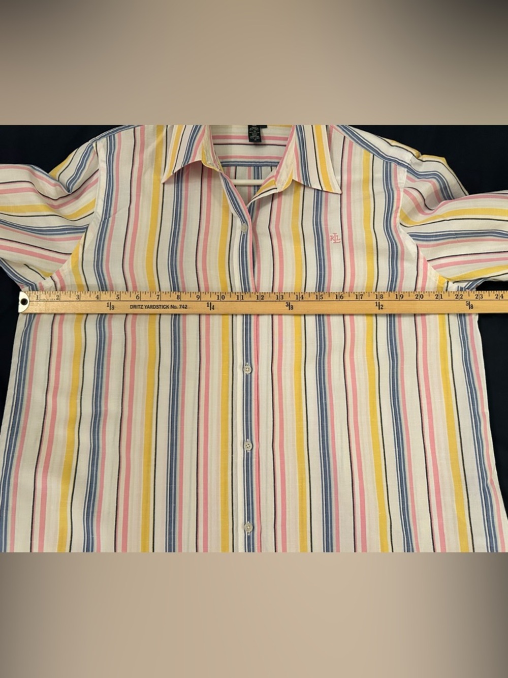 VTG Lauren Ralph Lauren Linen/cotton Blouse XL - Picture 10 of 11